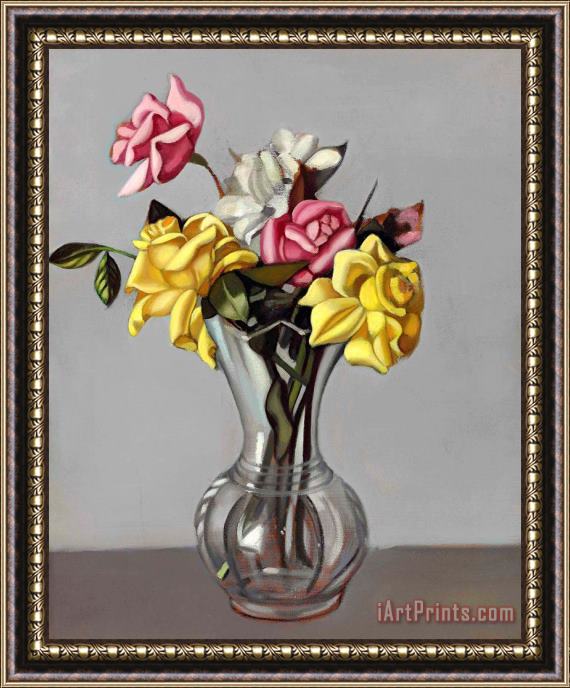tamara de lempicka Roses Dans Un Vase, 1952 Framed Painting
