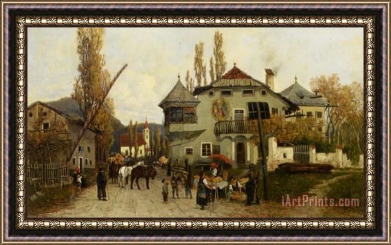Theodor Von Hoermann Orange Sellers Framed Painting