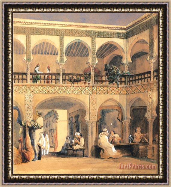 Theodore Chasseriau Bazaar in Orleans Framed Painting