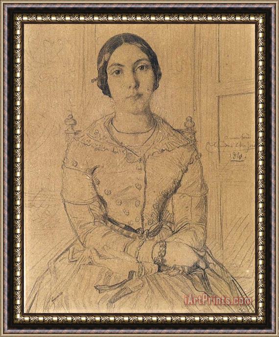 Theodore Chasseriau Portrait of Aline Chasseriau Younger Sister of The Artist Framed Print