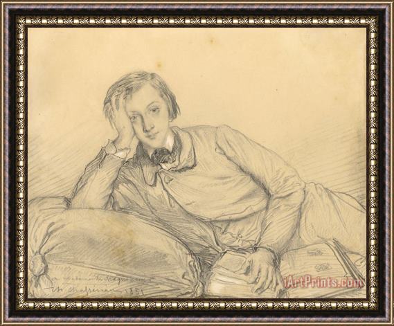 Theodore Chasseriau Portrait of Raymond De Magnoncourt Framed Print