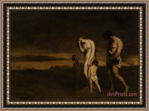 Theodore Chasseriau Punishment of Cain Framed Painting