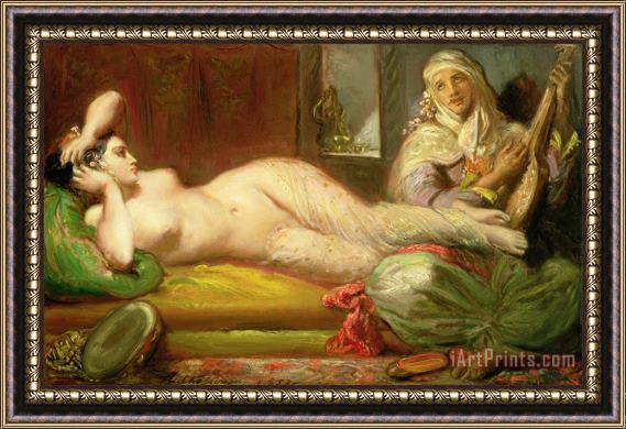 Theodore Chasseriau Reclining Odalisque Framed Painting