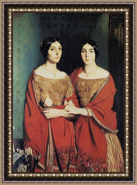 Theodore Chasseriau The Two Sisters Framed Painting