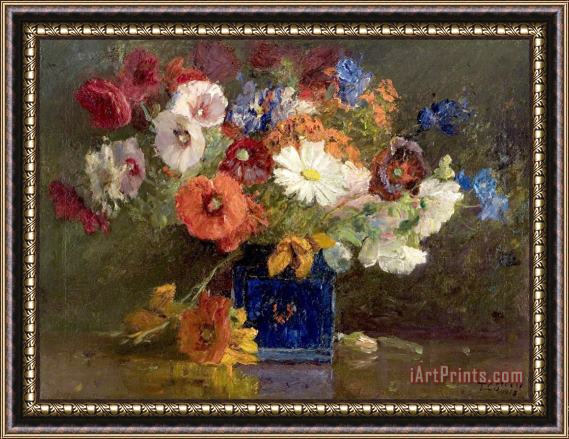 Theodore Clement Steele Vase of Flowers Framed Print