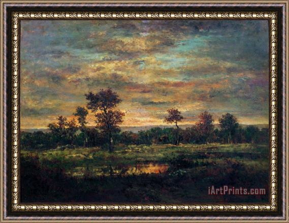 Theodore Rousseau Pond at the Edge of a Wood Framed Print