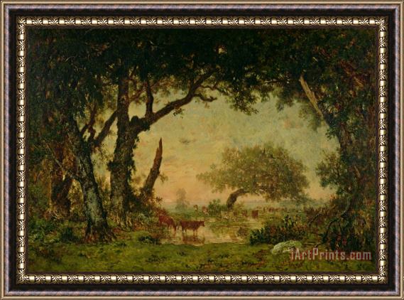 Theodore Rousseau The Edge of the Forest at Fontainebleau Framed Painting