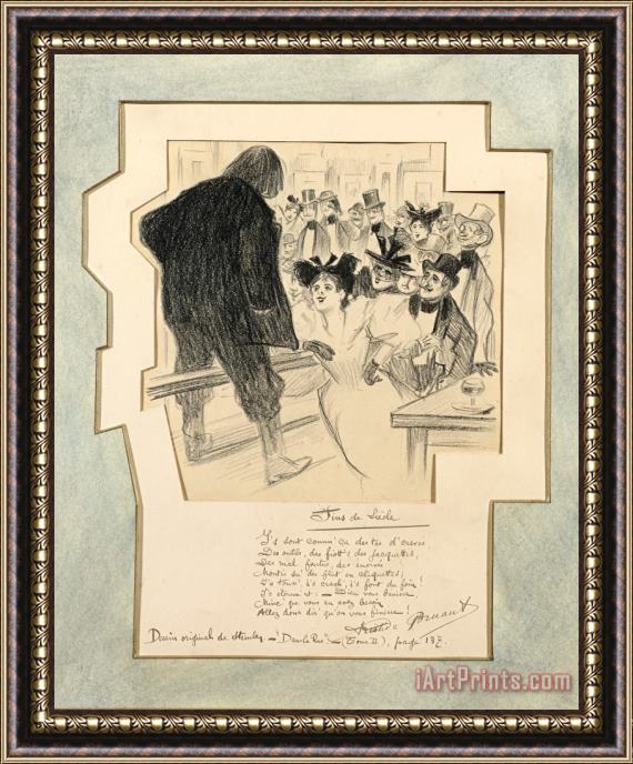 Theophile Alexandre Steinlen Aristide Bruant at The Cafe Le Mirliton (the Kazoo) Framed Print