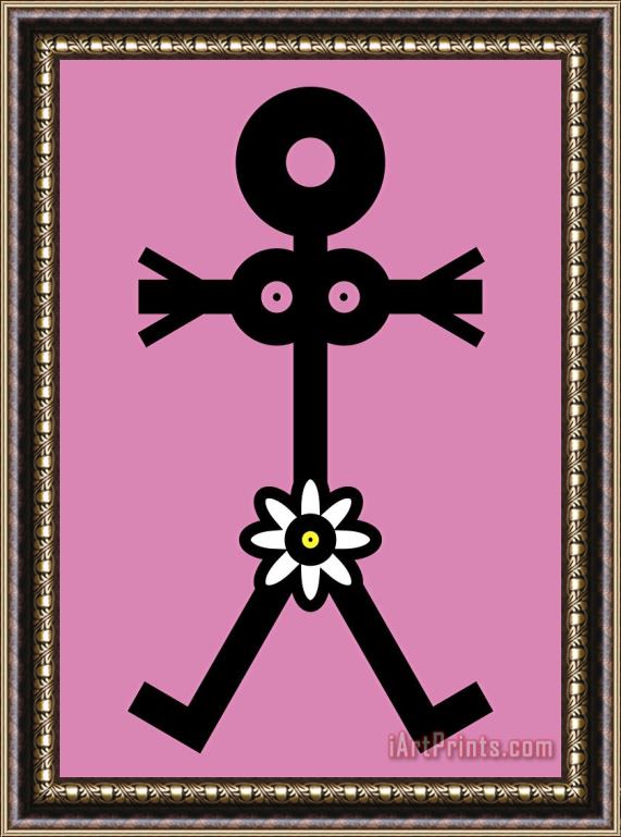 Thisisnotme Woman With Flower Icon Framed Painting