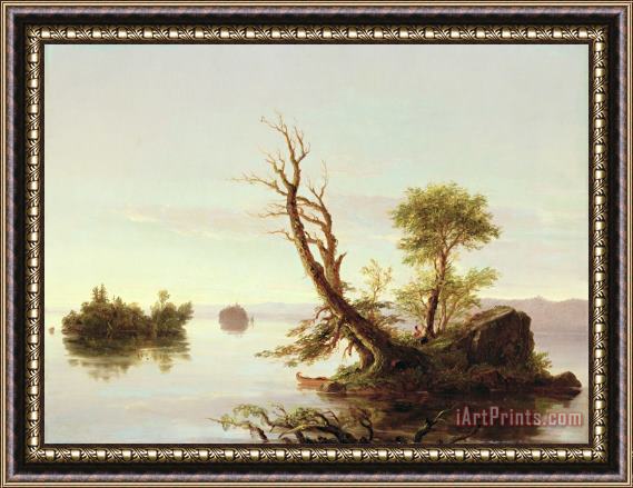 Thomas Cole American Lake Scene Framed Painting