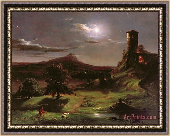 Thomas Cole Landscape - Moonlight Framed Print