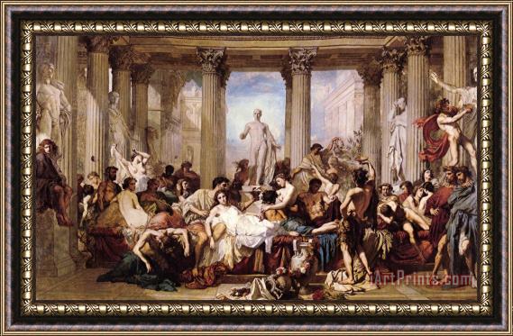 Thomas Couture The Romans of The Decadence Framed Print