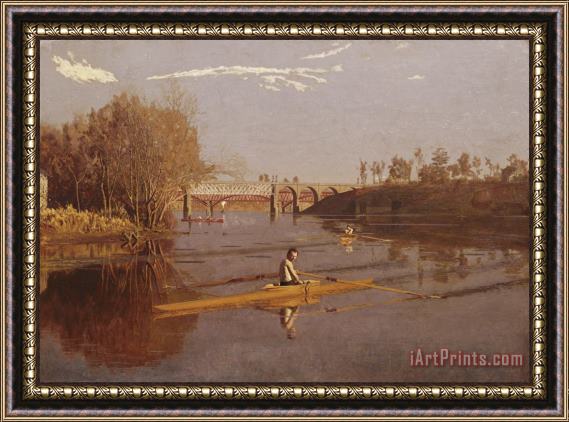 Thomas Eakins Max Schmitt in a Single Scull Framed Painting