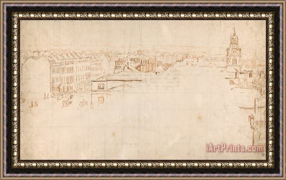Thomas Girtin Sketch for The Eidometropolis Panorama, Great Surrey Street And Christchurch, Southwark Framed Painting