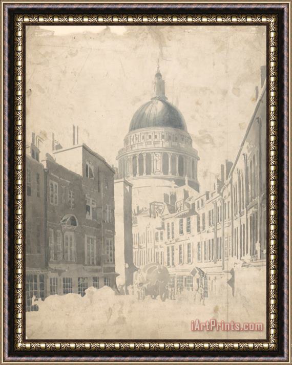 Thomas Girtin St. Paul's Cathedral, From St. Martin's Le Grand, London Framed Painting