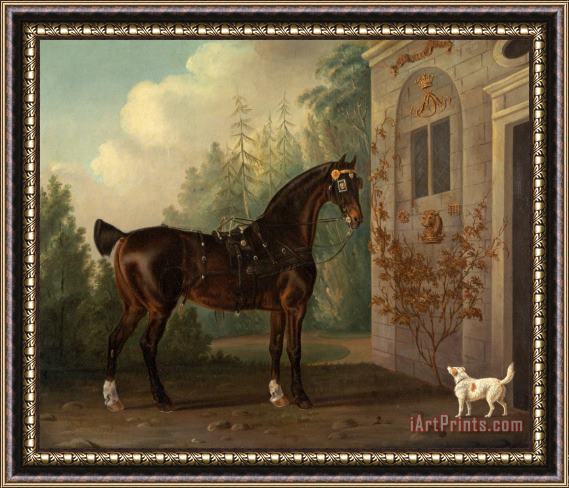 Thomas Gooch Lord Abergavenny's Dark Bay Carriage Horse with a Terrier Framed Print