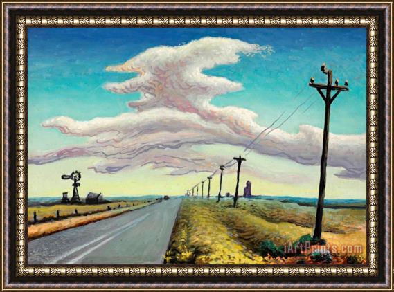 Thomas Hart Benton Texas Panhandle, Route #66 Framed Painting