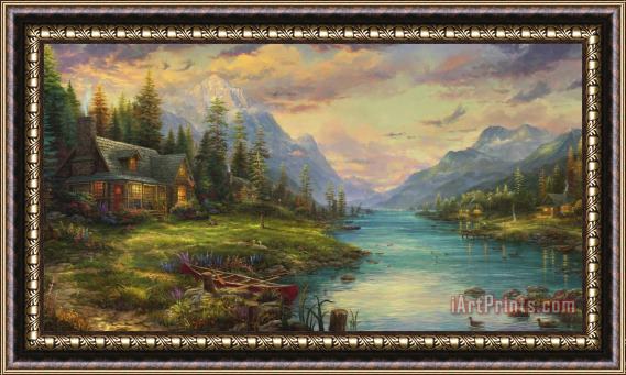 Thomas Kinkade A Fathers Perfect Day Framed Painting