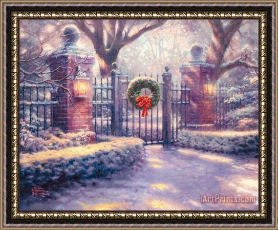 Thomas Kinkade Christmas Gate Framed Painting