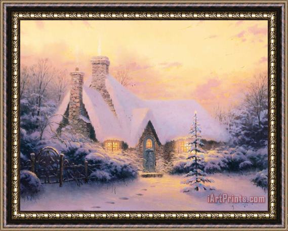 Thomas Kinkade Christmas Tree Cottage Framed Print