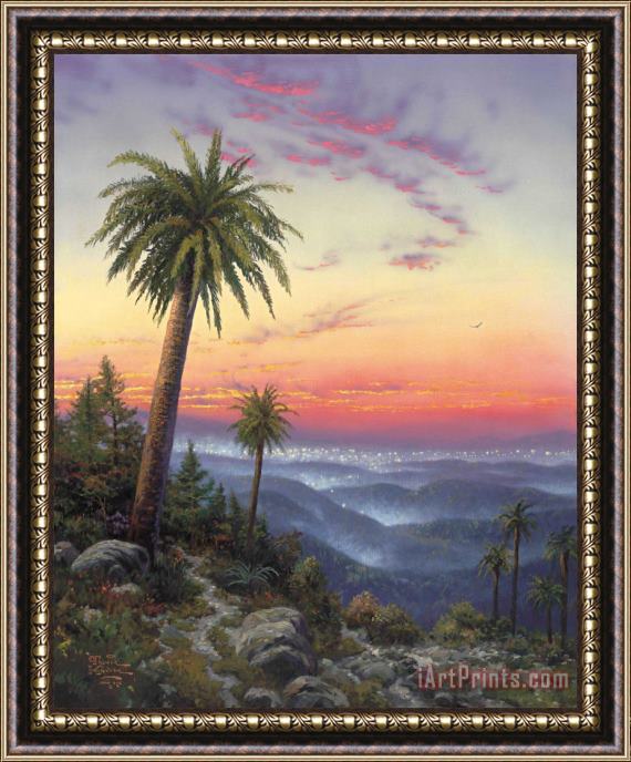 Thomas Kinkade Desert Sunset Framed Painting