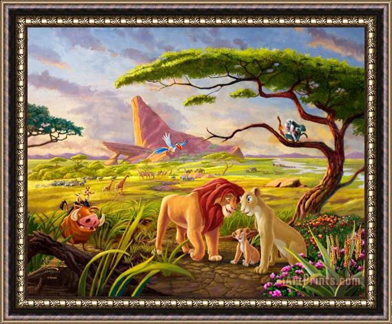 Thomas Kinkade Disney The Lion King Remember Who You Are Framed Painting