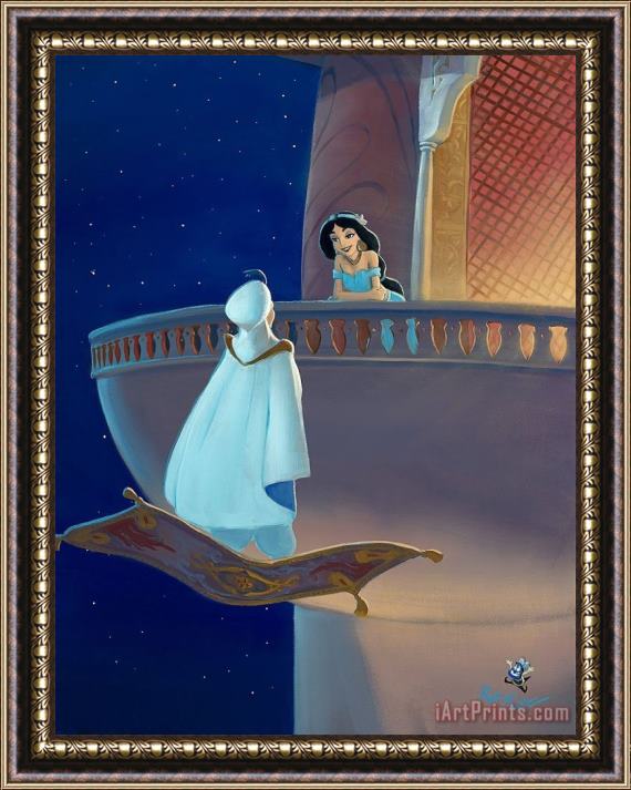 Thomas Kinkade Falling for Aladdin Framed Painting