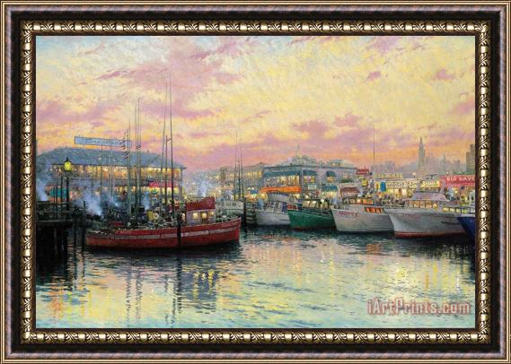 Thomas Kinkade Fisherman's Wharf, San Francisco Framed Painting