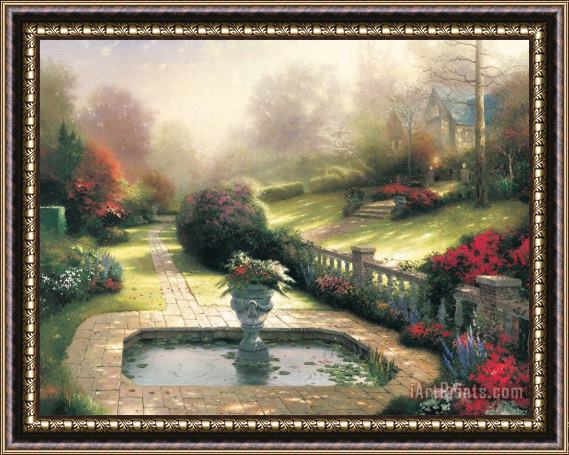 Thomas Kinkade Gardens Beyond Autumn Gate Framed Painting