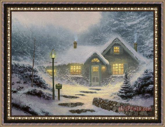 Thomas Kinkade Home for The Evening Framed Painting