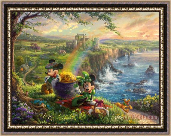 Thomas Kinkade Mickey And Minnie in Ireland Framed Painting