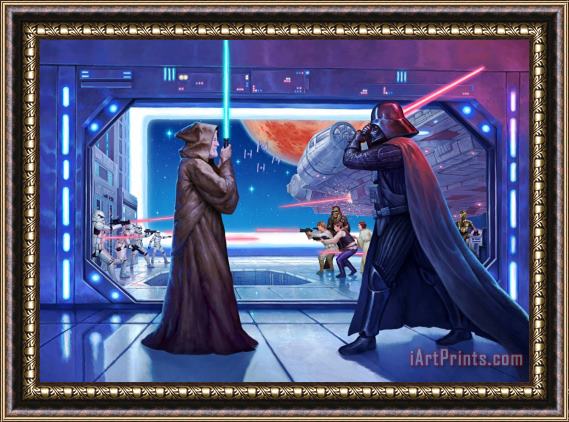 Thomas Kinkade Obi-Wan's Final Battle Framed Print