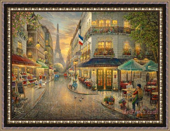 Thomas Kinkade Paris Cafe Framed Painting