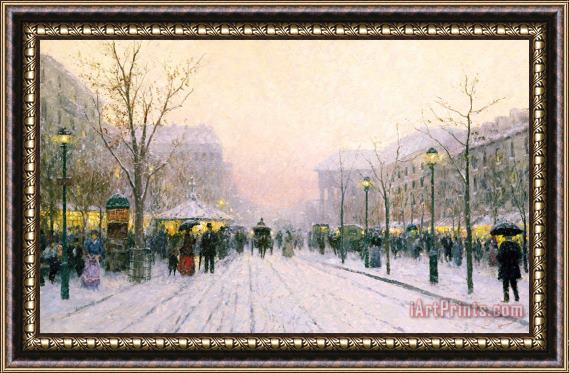 Thomas Kinkade Paris Snowfall Framed Print