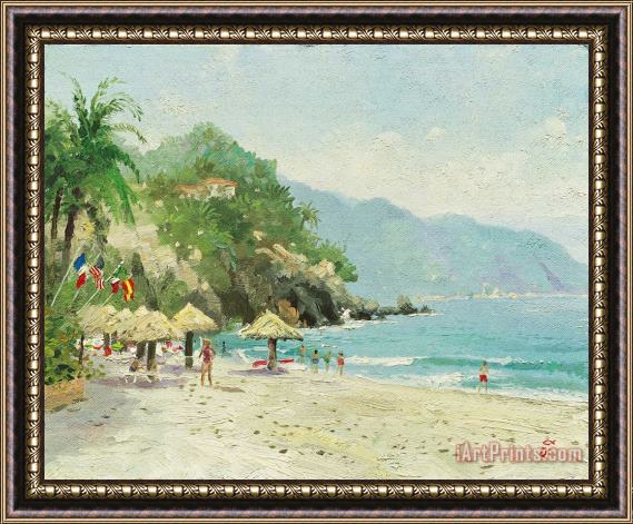 Thomas Kinkade Puerto Vallarta Beach Framed Print