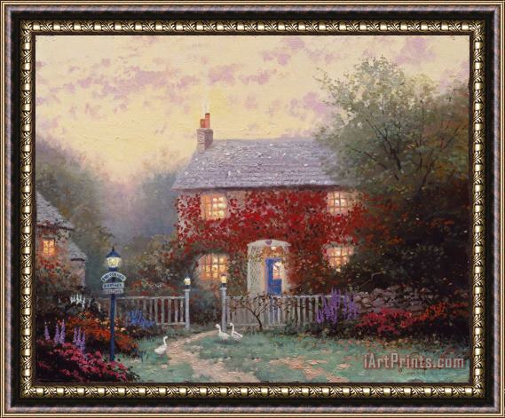 Thomas Kinkade Pye Corner Cottage Framed Painting