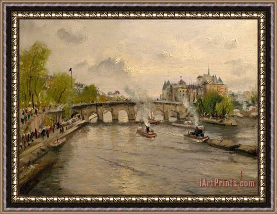 Thomas Kinkade River Seine Framed Print