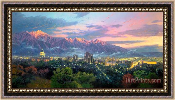 Thomas Kinkade Salt Lake City of Lights Framed Painting