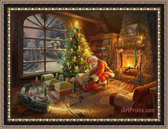 Thomas Kinkade Santa's Special Delivery Framed Painting