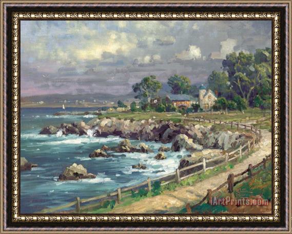 Thomas Kinkade Seaside Village Framed Painting
