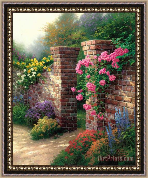 Thomas Kinkade The Rose Garden Framed Painting