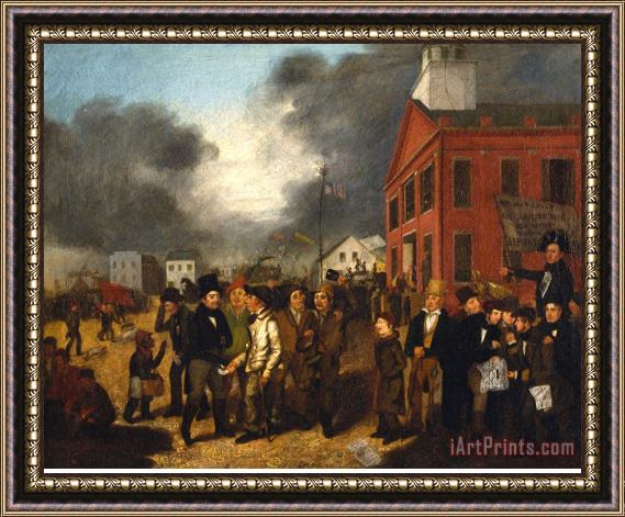 Thomas Mickel Burnham First State Election in Detroit - Michigan Framed Painting