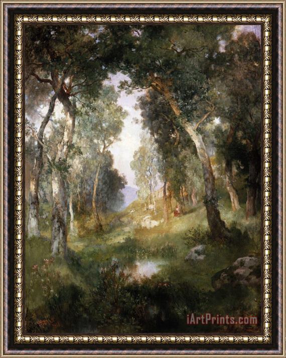Thomas Moran Forest Glade Framed Print