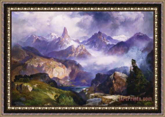 Thomas Moran Index Peak Yellowstone National Park Framed Painting