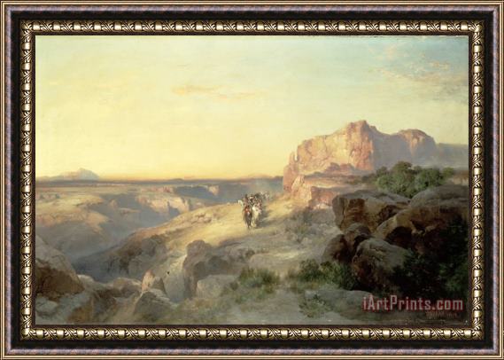 Thomas Moran Red Rock Trail Framed Painting