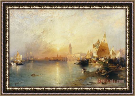 Thomas Moran Sunset Venice Framed Painting