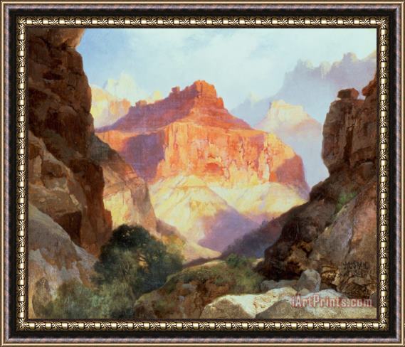 Thomas Moran Under the Red Wall Framed Painting