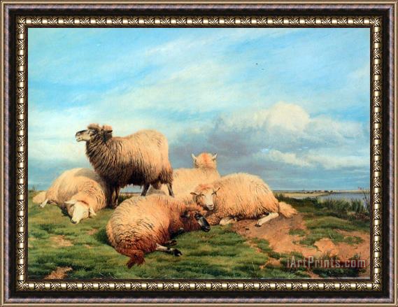 Thomas Sidney Cooper Landscape with Sheep Framed Painting