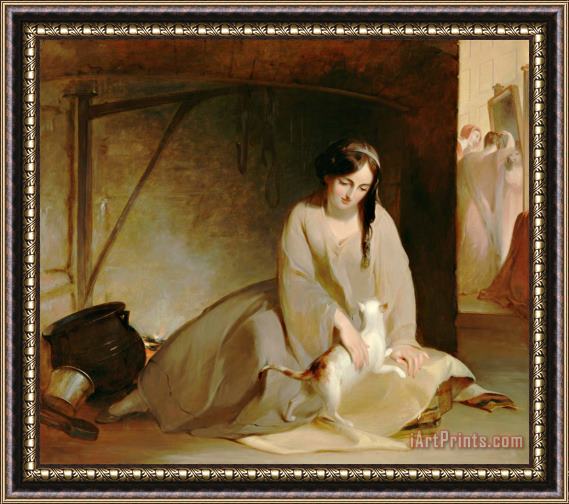 Thomas Sully Cinderella at The Kitchen Fire Framed Print