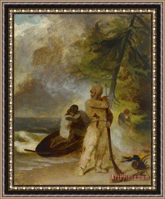 Thomas Sully Friday's Father Rescued Framed Painting